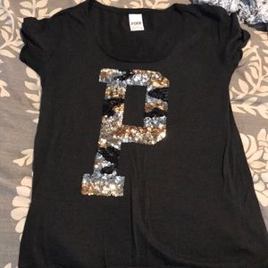 Sequin Pink VS tee. Size L excellent condition